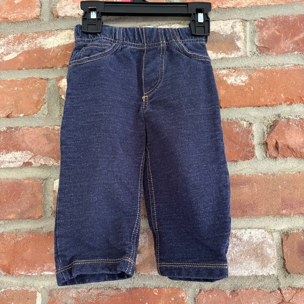 Carters Denim Blue Jeans Elastic Waist 12m